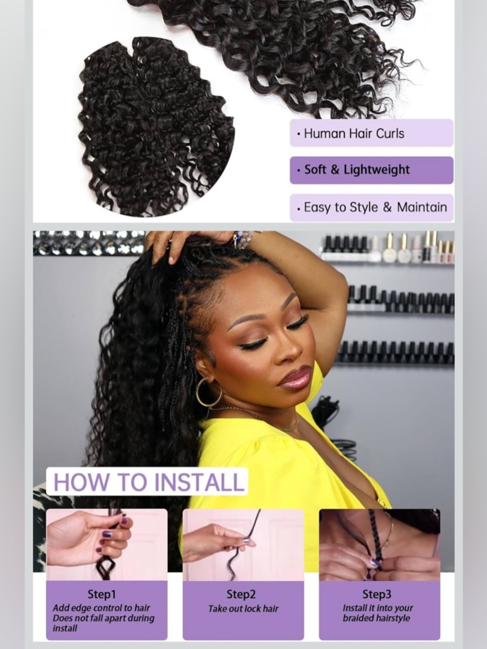 Bohemian Curly Human Hair Extensions – Soft & Lightweight 14 inch